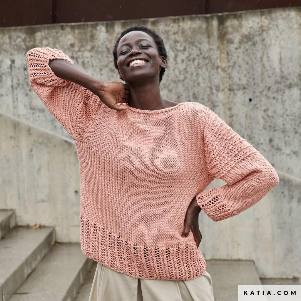 Katia Lochmuster-Pullover Strickanleitung - Katia (Heft) bei bei bei bei Lieblingsgarn