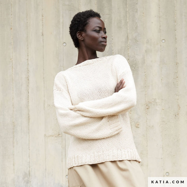 Katia Pullover mit U-Boot-Ausschnitt Strickanleitung - Katia (Heft) bei bei bei bei Lieblingsgarn