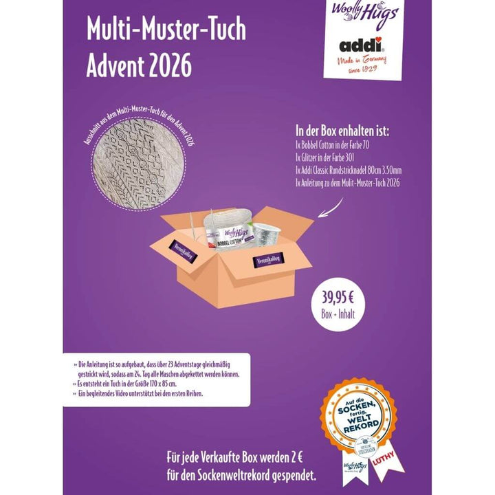 Woolly Hugs Box Multi-Muster-Tuch Advent 2026 – Bild 2 von 3 bei bei bei bei Lieblingsgarn