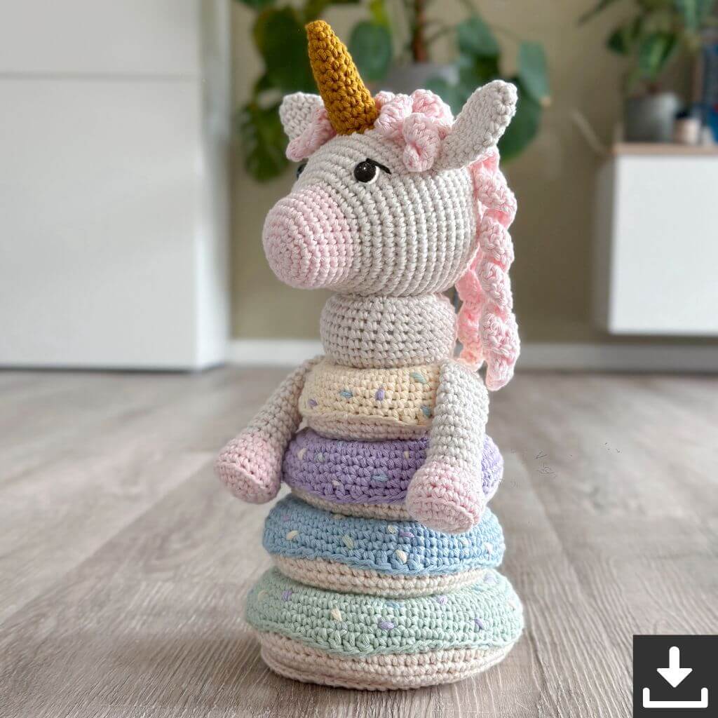 AO Design Pattern Stapelturm Einhorn Häkelanleitung - AO Design (PDF) bei bei bei bei Lieblingsgarn