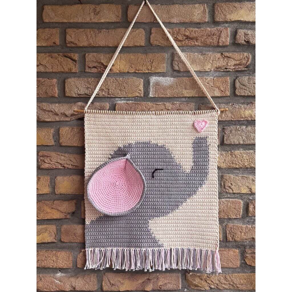AO Design Pattern Wandbehand Elefant Häkelanleitung - AO Design (PDF) bei bei bei bei Lieblingsgarn