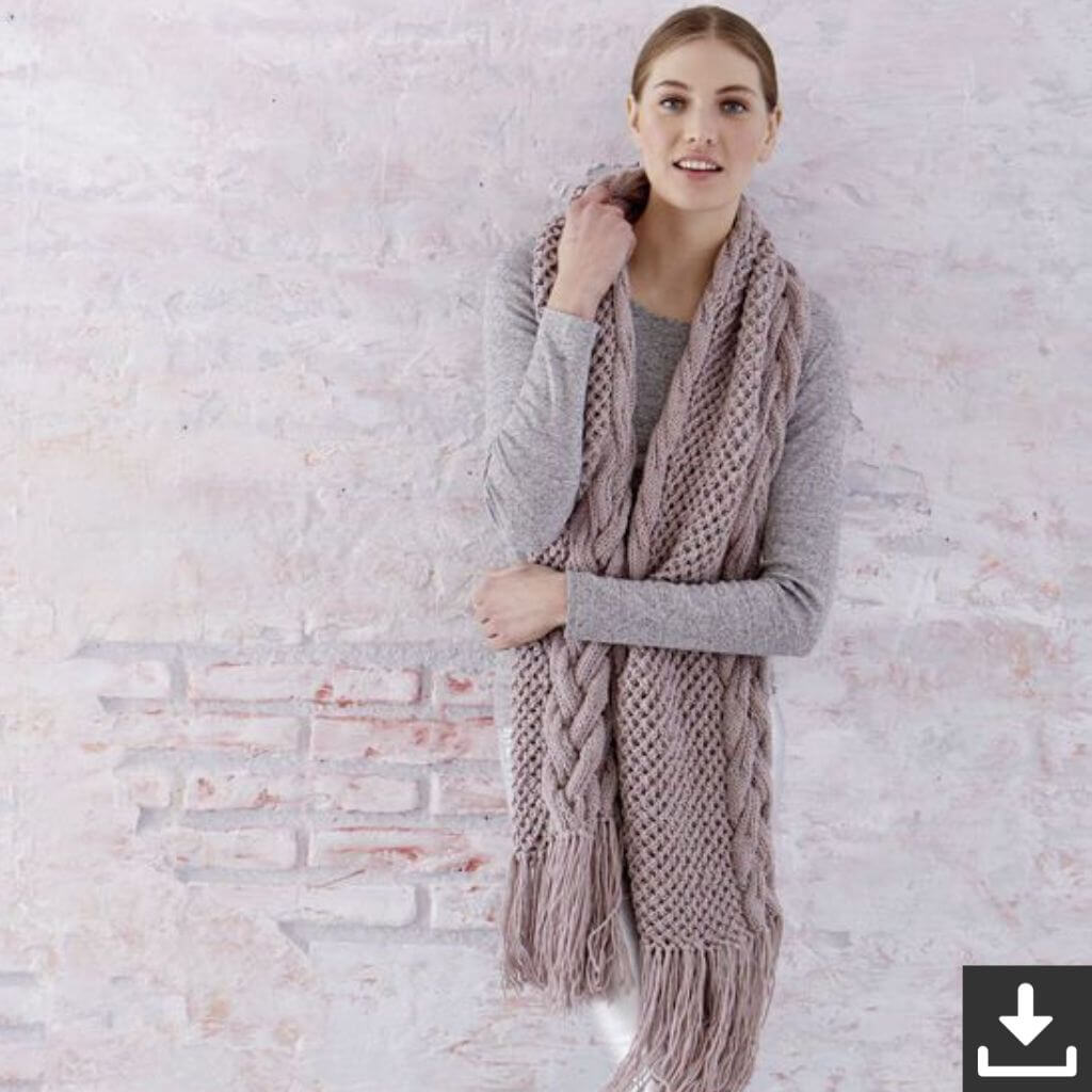 Schachenmayr Pattern Schal im Aranmuster Strickset - Schachenmayr (PDF) bei bei bei bei Lieblingsgarn