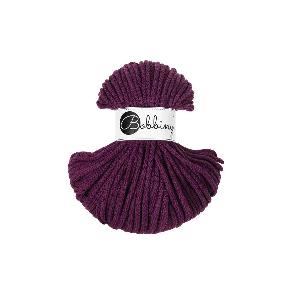 Bobbiny Premium Kordel 5 mm x 50 m, Farbe Aubergine – Baumwolle bei Lieblingsgarn