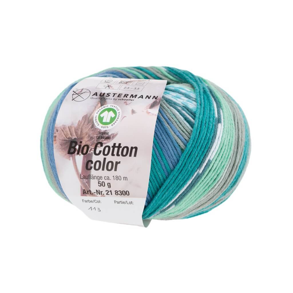 Austermann Bio Cotton Color 50g, Farbe 113 Karibik – Baumwolle und Wolle bei Lieblingsgarn