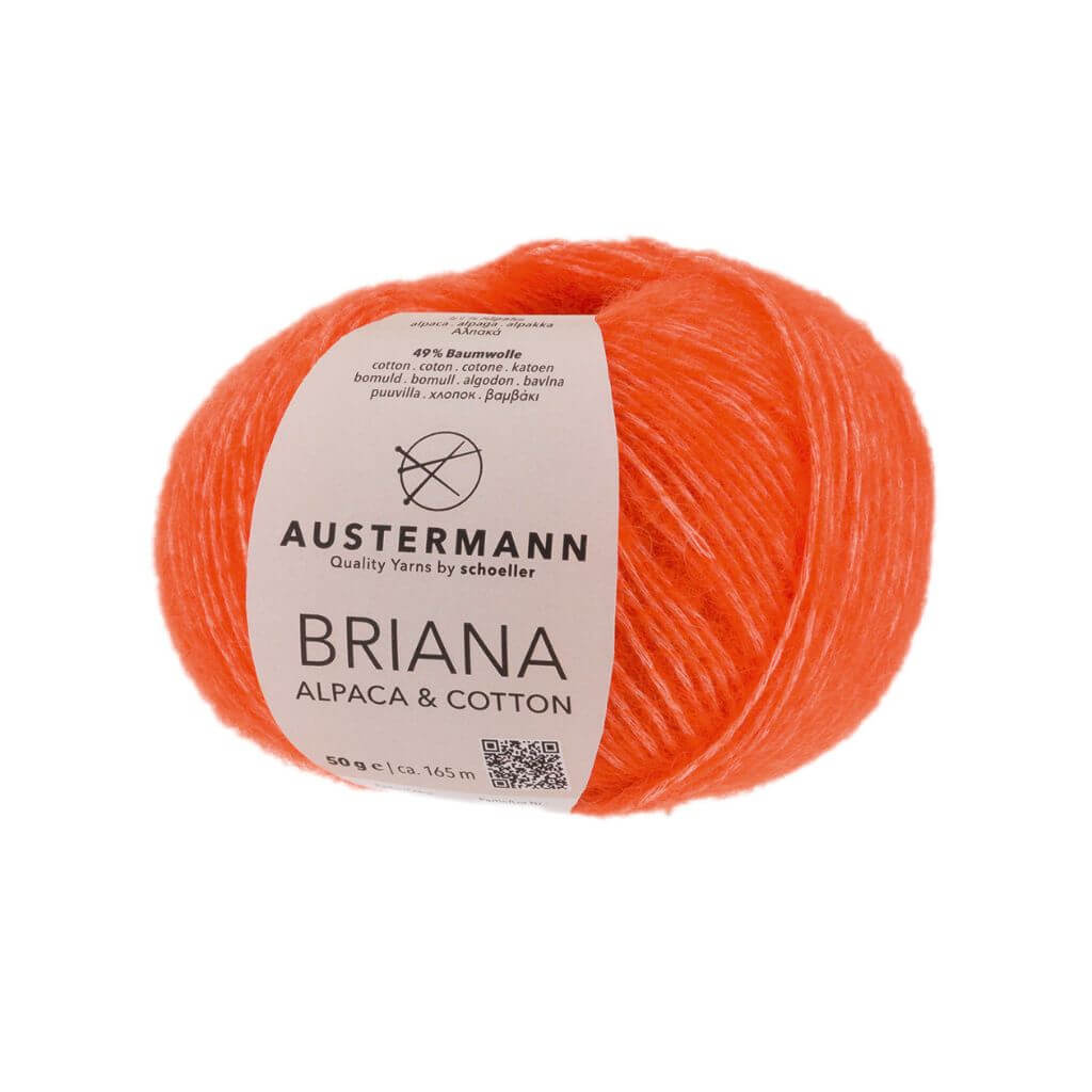 Austermann Briana Alpaca &amp; Cotton 50g, Farbe 02 Orange – Alpaka und Baumwolle bei Lieblingsgarn