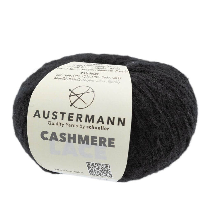 Austermann Cashmere Lace, Farbe 13 Schwarz – Kaschmir und Seide bei Lieblingsgarn