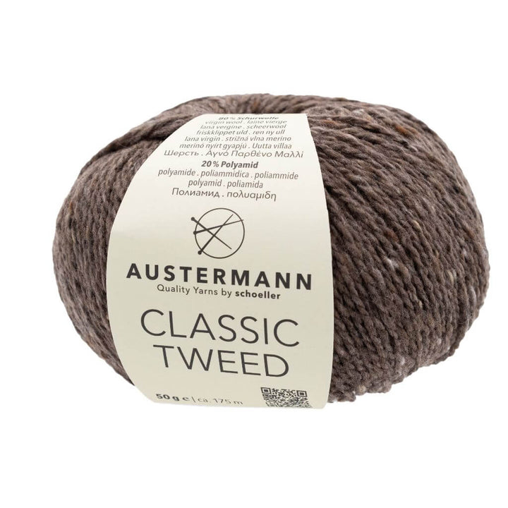 Austermann Classic Tweed, Farbe 4 Borke – Schurwolle und Synthetik bei Lieblingsgarn