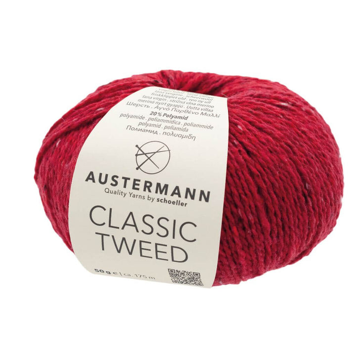 Austermann Classic Tweed, Farbe 5 Rot – Schurwolle und Synthetik bei Lieblingsgarn