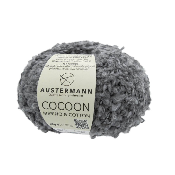 Austermann Cocoon, Farbe 6 Grau – Baumwolle, Merino und Synthetik bei Lieblingsgarn