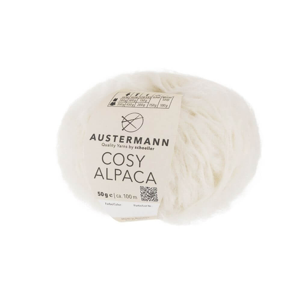 Austermann Cosy Alpaca, Farbe 1   natur – Alpaka, Baumwolle und Schurwolle bei Lieblingsgarn