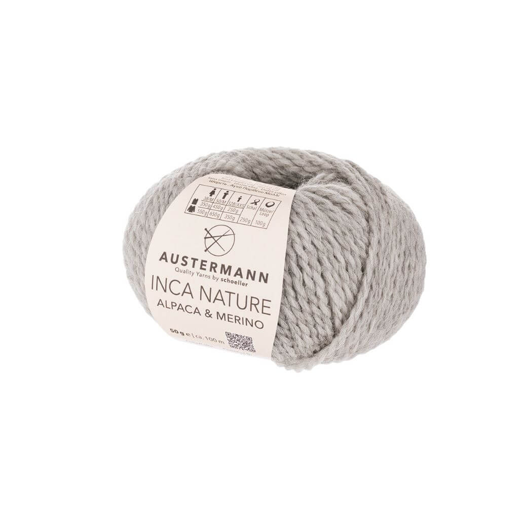 Austermann Inca Nature, Farbe 6 silber mel. – Alpaka und Schurwolle bei Lieblingsgarn
