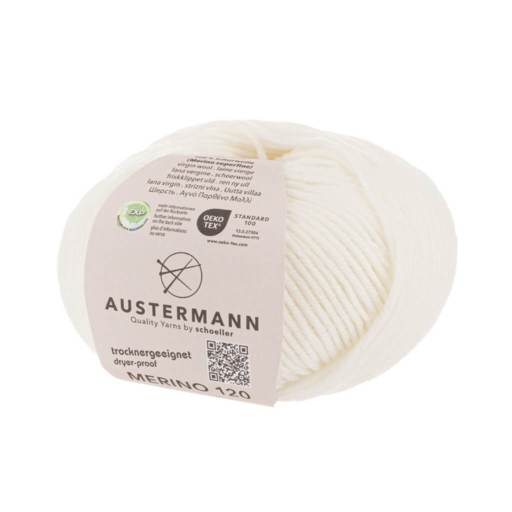 Austermann Merino 120 Exp, Farbe 101 Weiss – Merino und Schurwolle bei Lieblingsgarn