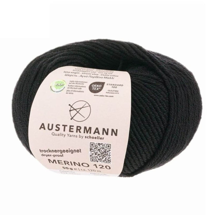 Austermann Merino 120 Exp, Farbe 102 Schwarz – Merino und Schurwolle bei Lieblingsgarn