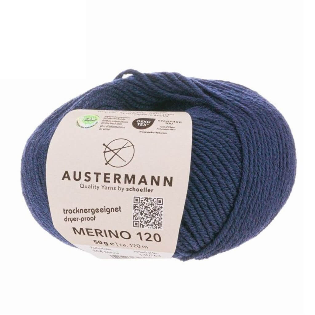 Austermann Merino 120 Exp, Farbe 104 Marine – Merino und Schurwolle bei Lieblingsgarn