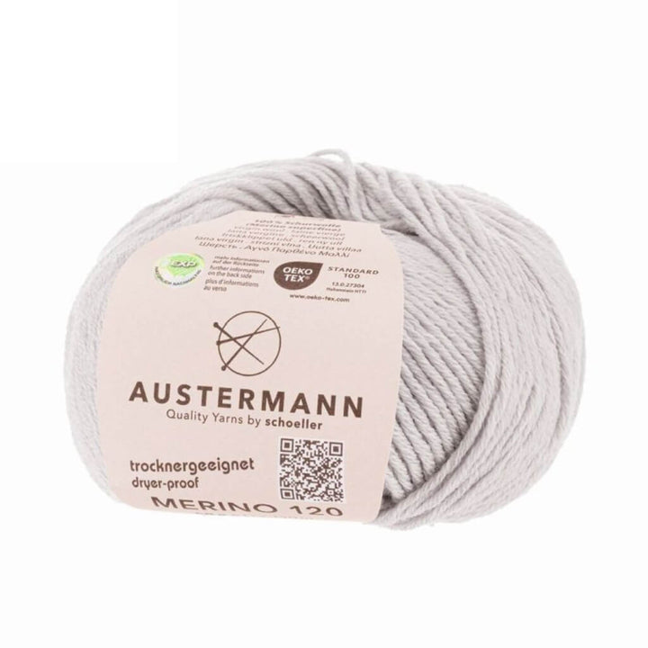 Austermann Merino 120 Exp, Farbe 128 Hellgrau – Merino und Schurwolle bei Lieblingsgarn