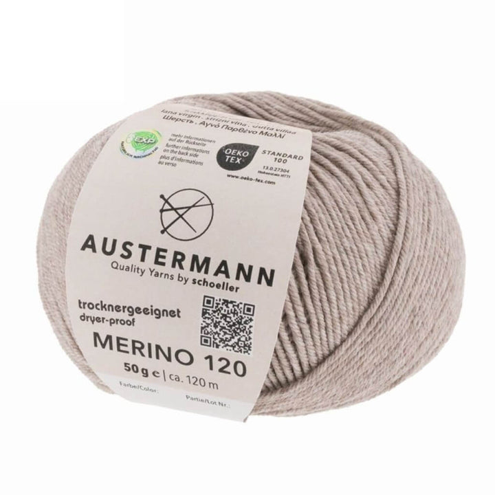 Austermann Merino 120 Exp, Farbe 137 Beige Meliert – Merino und Schurwolle bei Lieblingsgarn