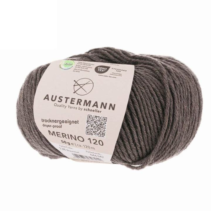 Austermann Merino 120 Exp, Farbe 138 Braun Meliert – Merino und Schurwolle bei Lieblingsgarn