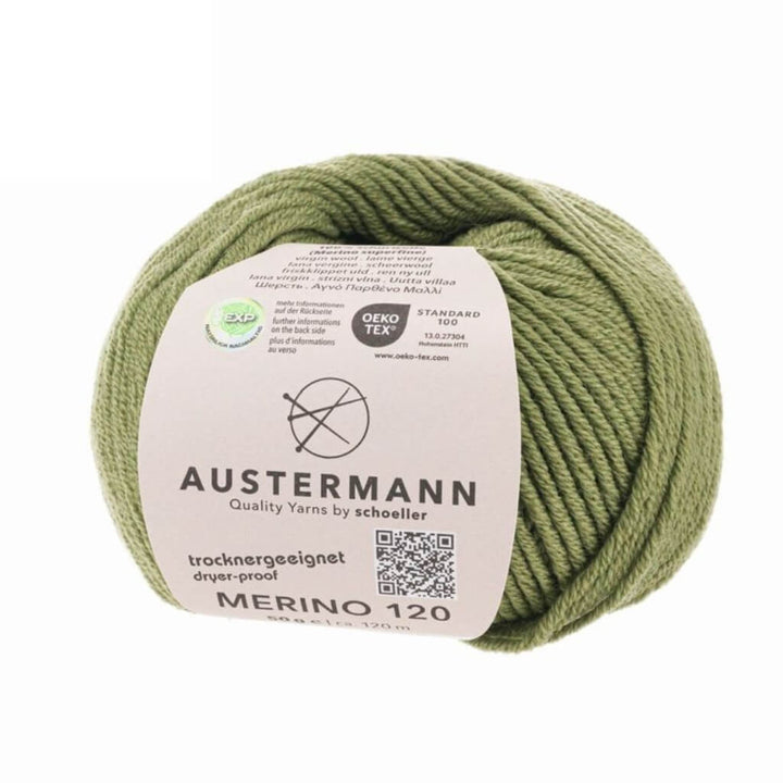 Austermann Merino 120 Exp, Farbe 170 Oliv – Merino und Schurwolle bei Lieblingsgarn
