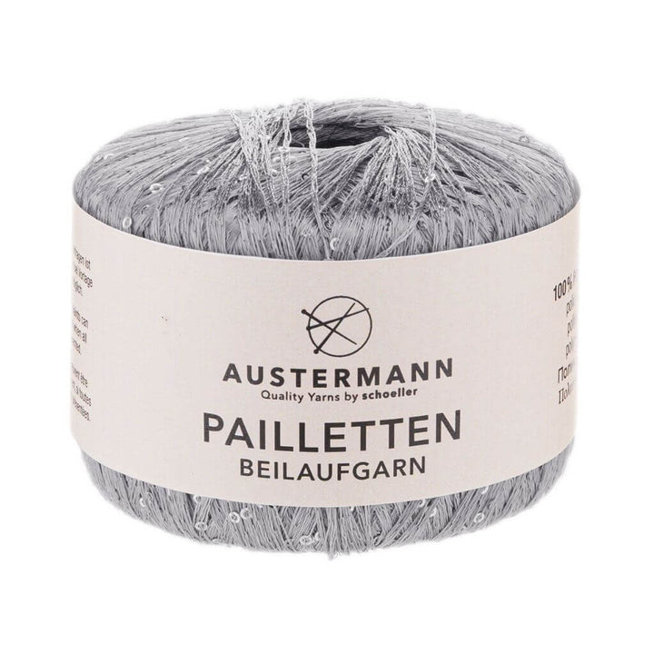 Austermann Pailletten 25g Beilaufgarn, Farbe 4 Silber – Polyester bei Lieblingsgarn