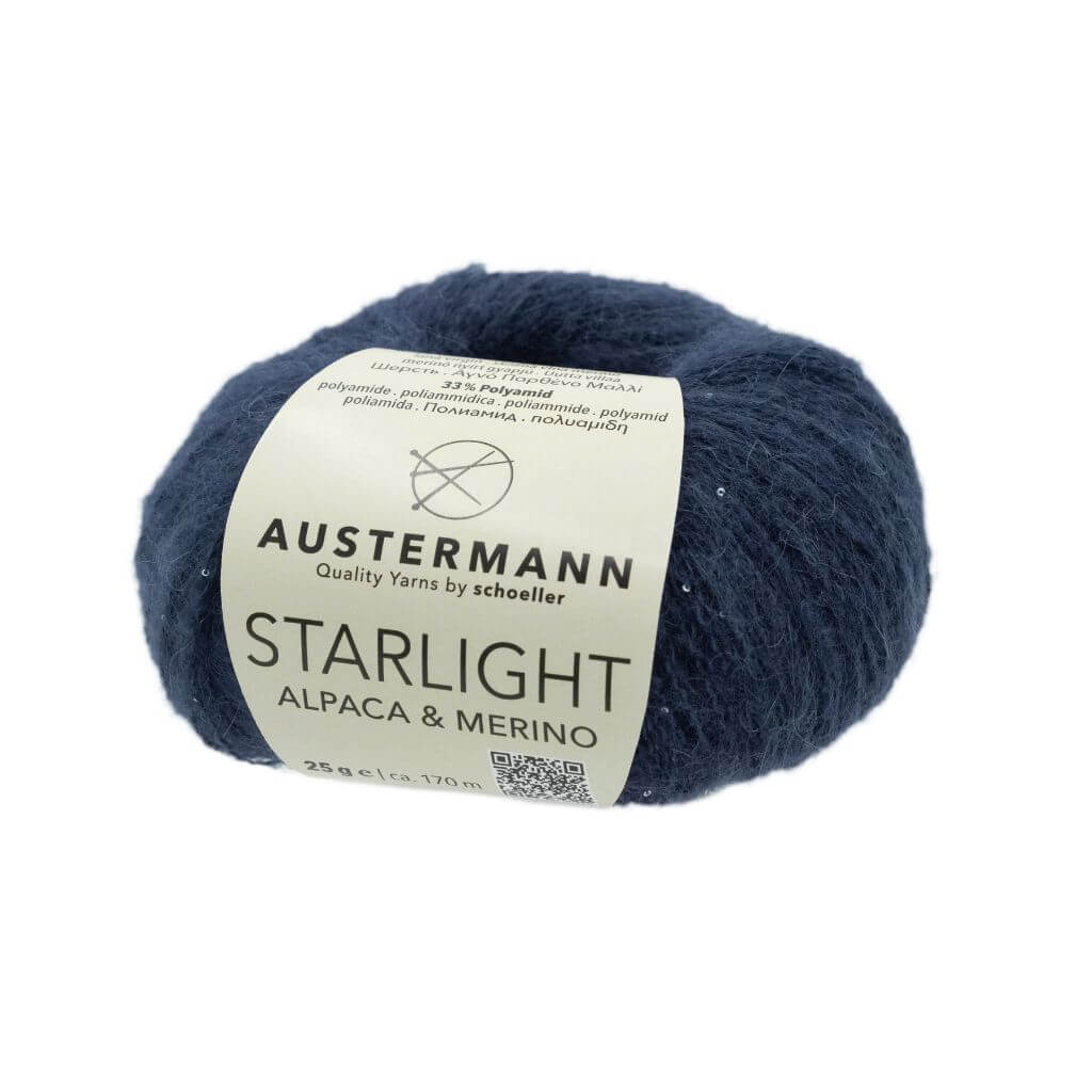 Austermann Starlight, Farbe 5 Dunkelblau – Alpaka, Merino und Synthetik bei Lieblingsgarn