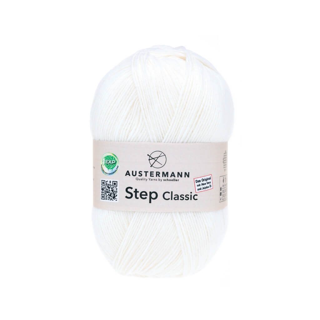 Austermann Step Classic, Farbe 1001 Weiß – Polyamid und Schurwolle bei Lieblingsgarn