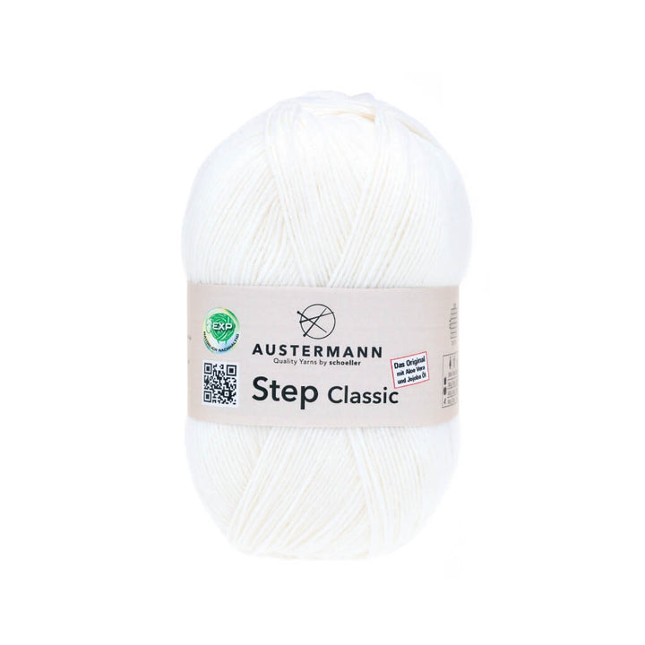 Austermann Step Classic, Farbe 1001 Weiß – Polyamid und Schurwolle bei Lieblingsgarn