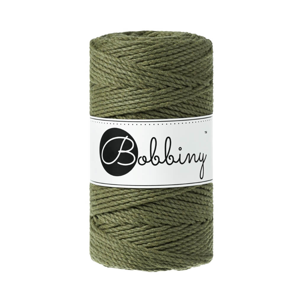 Bobbiny Makramee Garn 3mm gedreht, Farbe Avocado – Baumwolle bei Lieblingsgarn