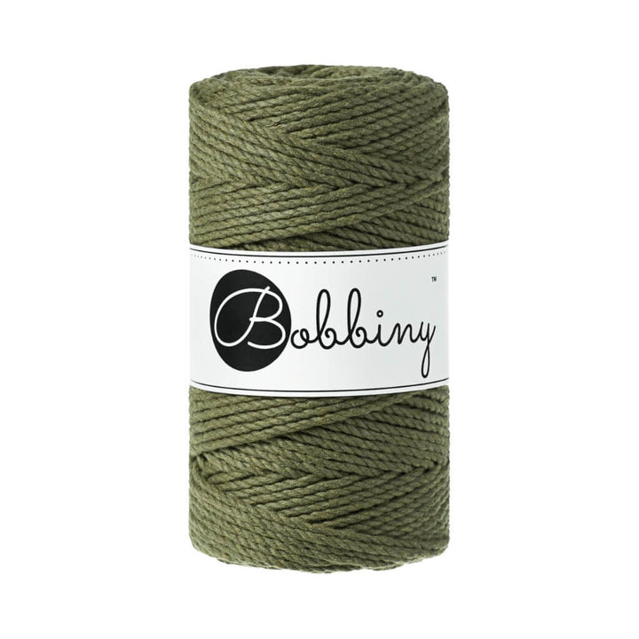 Bobbiny Makramee Garn 3mm gedreht, Farbe Avocado – Baumwolle bei Lieblingsgarn