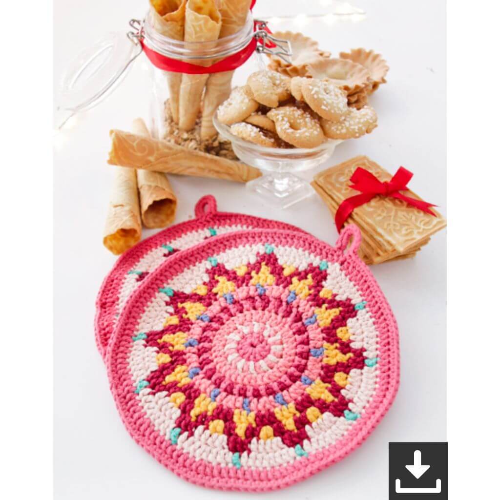 Drops Design Pattern Topflappen Baking Party Häkelset - Drops (PDF) bei bei bei bei Lieblingsgarn