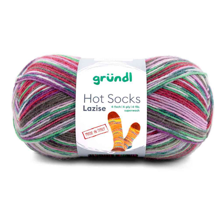 Gründl 02 -tannengrün-burgund-apfelgrün-flieder--meliert Gründl Hot Socks Lazise Sockenwolle bei bei bei bei Lieblingsgarn