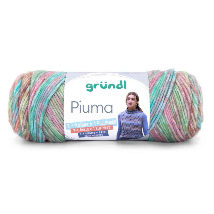 Gründl Piuma, Farbe 05  flieder aqua himbeer grasgrün – Baumwolle bei Lieblingsgarn