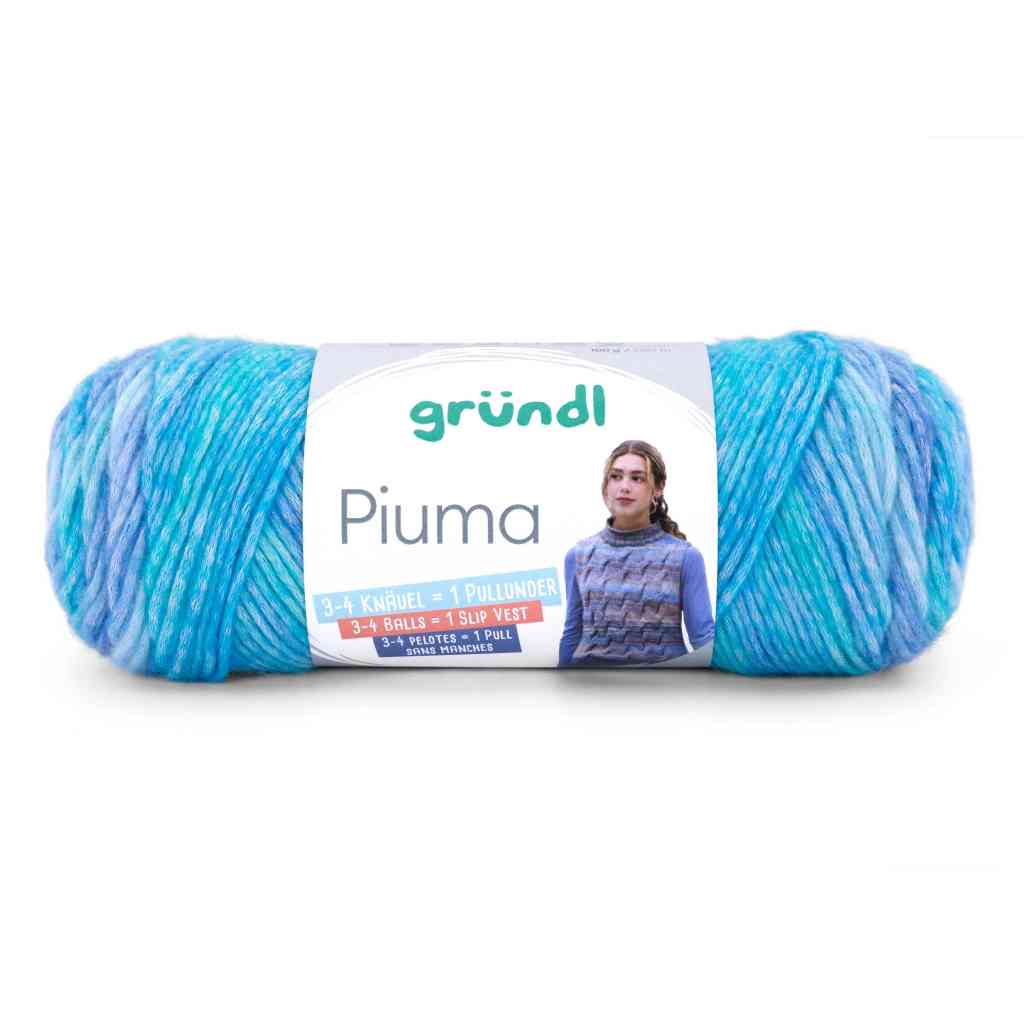 Gründl Piuma, Farbe 06  himmelblau aqua tintenblau – Baumwolle bei Lieblingsgarn