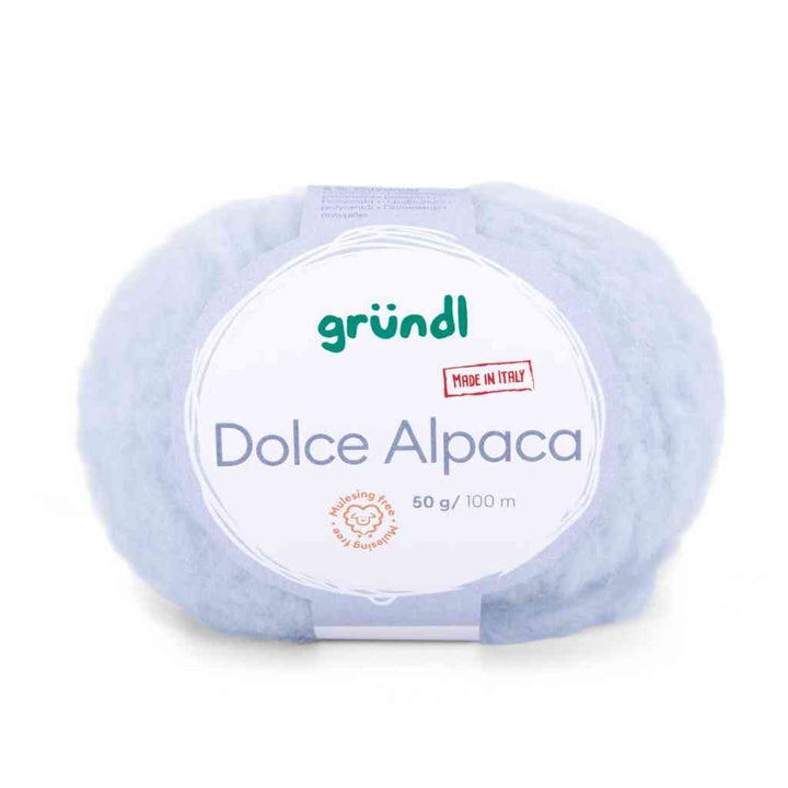 Gründl Dolce Alpaca, Farbe 02  hellblau – Alpaka, Merino und Synthetik bei Lieblingsgarn