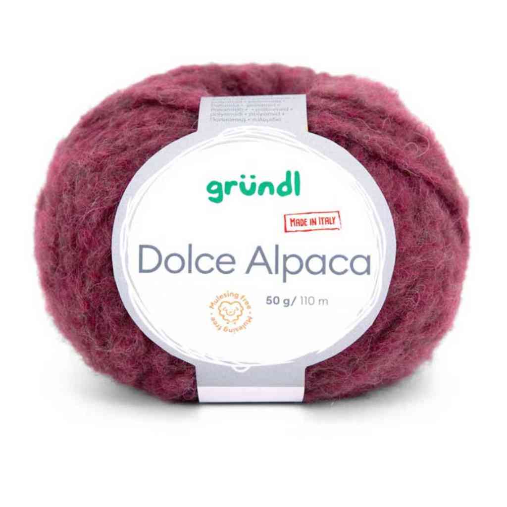 Gründl Dolce Alpaca, Farbe 05  weinrot – Alpaka, Merino und Synthetik bei Lieblingsgarn
