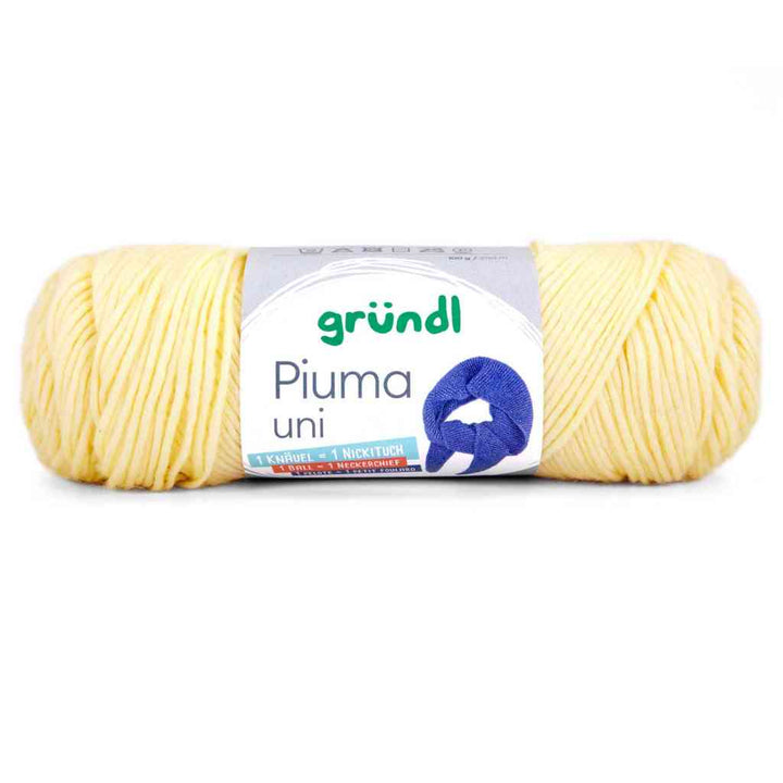 Gründl Piuma, Farbe 02  buttergelb – Baumwolle bei Lieblingsgarn