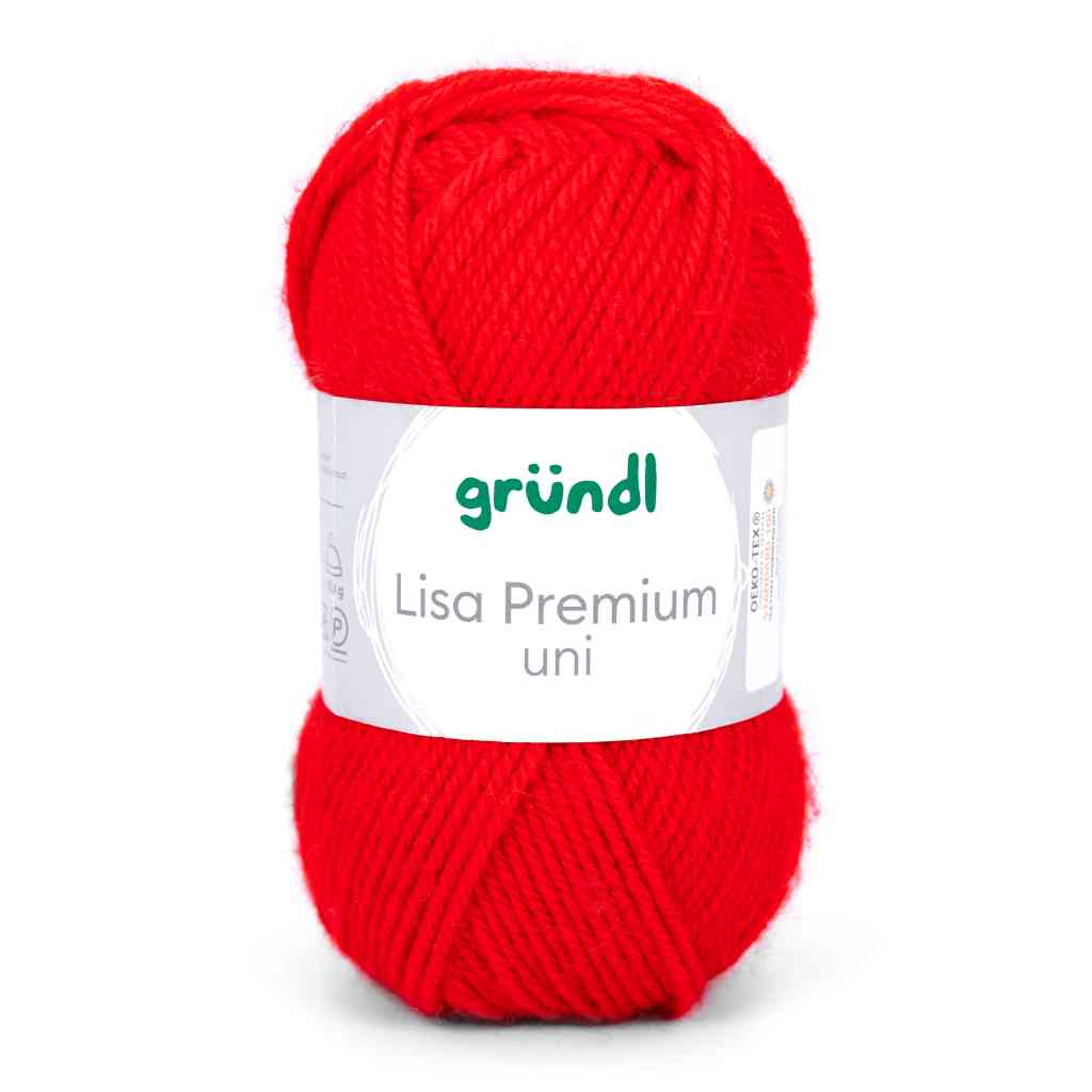 Gründl Lisa Premium Uni, Farbe 12  signalrot – Synthetik bei Lieblingsgarn
