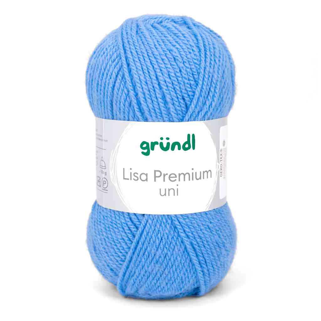 Gründl Lisa Premium Uni, Farbe 17  mittelblau – Synthetik bei Lieblingsgarn