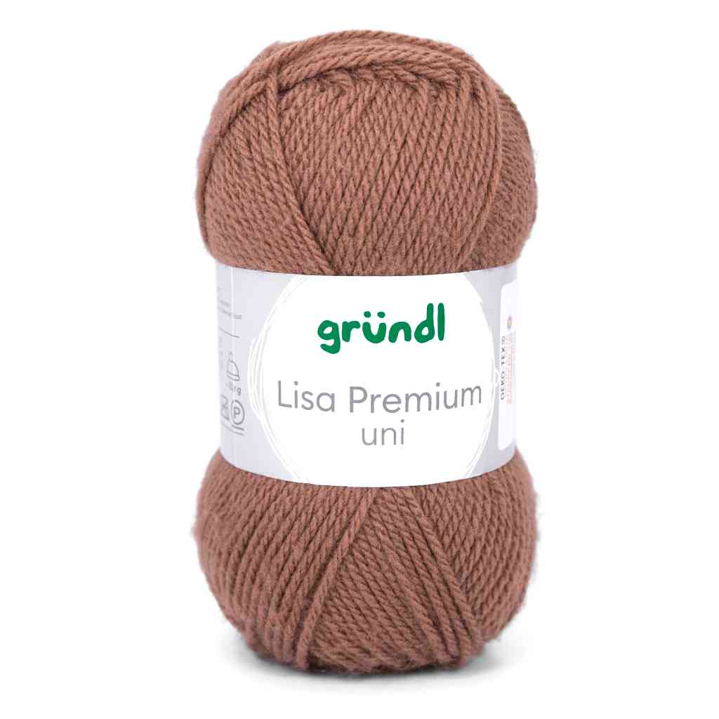 Gründl Lisa Premium Uni, Farbe 22  nougat – Synthetik bei Lieblingsgarn