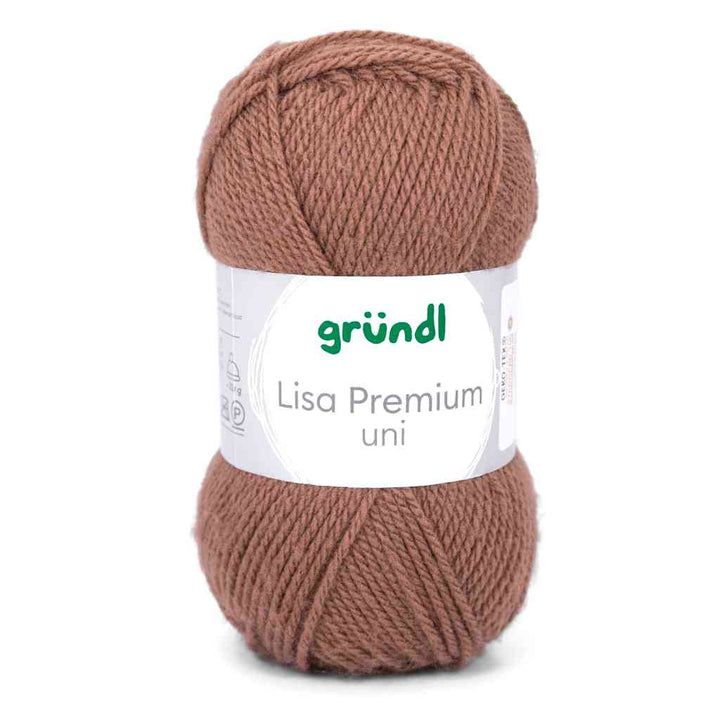 Gründl Lisa Premium Uni, Farbe 22  nougat – Synthetik bei Lieblingsgarn