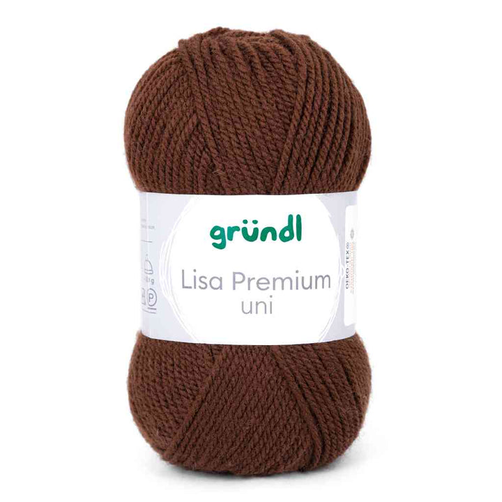 Gründl Lisa Premium Uni, Farbe 23  schokolade – Synthetik bei Lieblingsgarn
