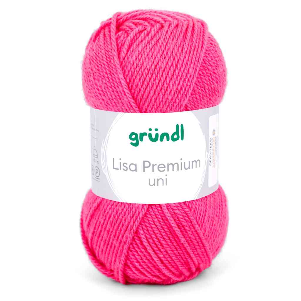 Gründl Lisa Premium Uni, Farbe 30  neonpink – Synthetik bei Lieblingsgarn