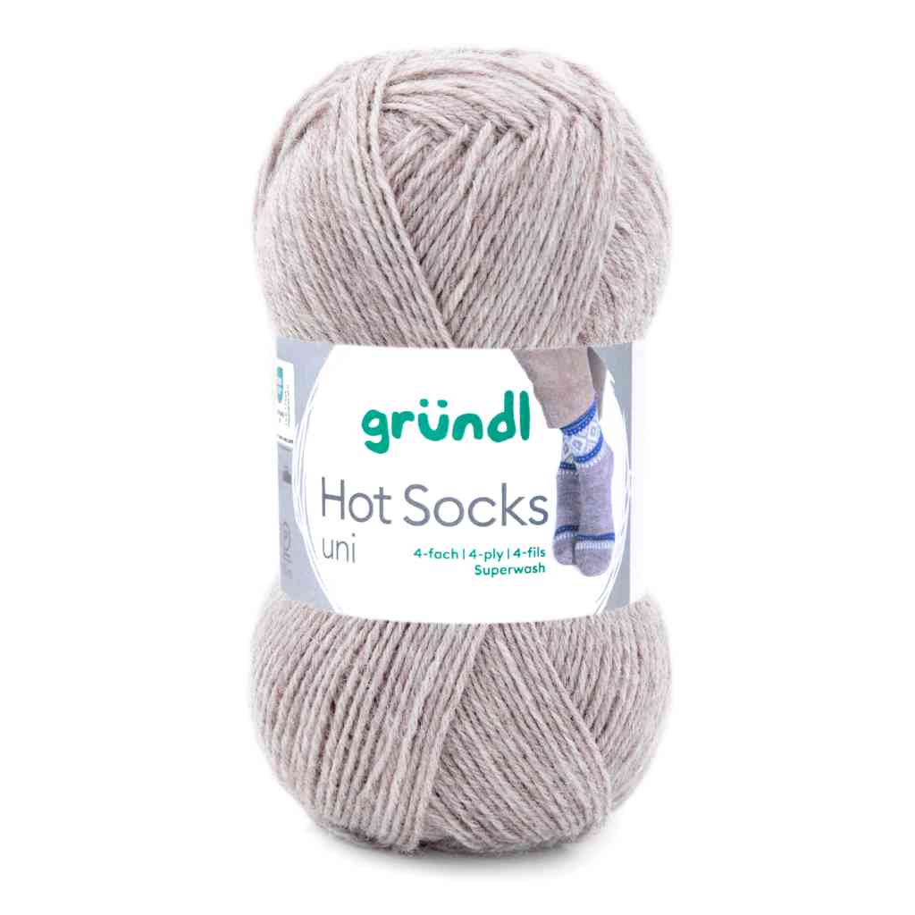 Gründl Hot Socks uni 50 Sockenwolle, Farbe 25  sand – Schurwolle und Synthetik bei Lieblingsgarn