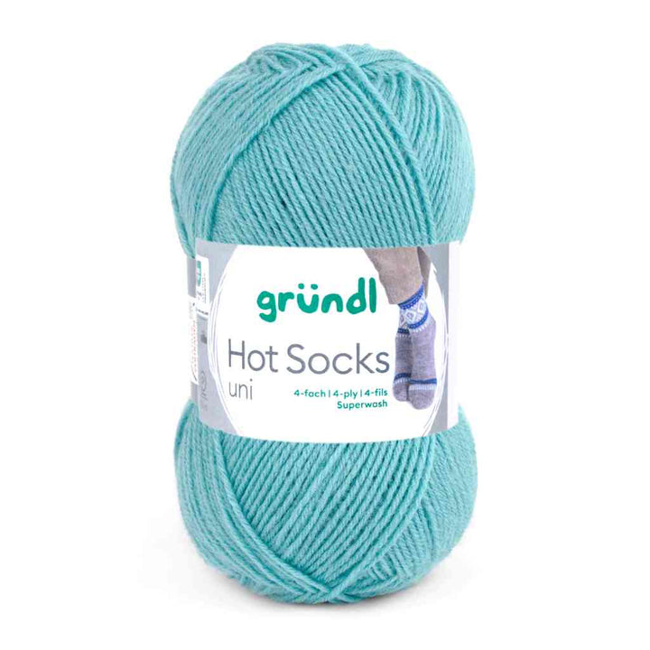 Gründl Hot Socks uni 50 Sockenwolle, Farbe 53  mint – Schurwolle und Synthetik bei Lieblingsgarn