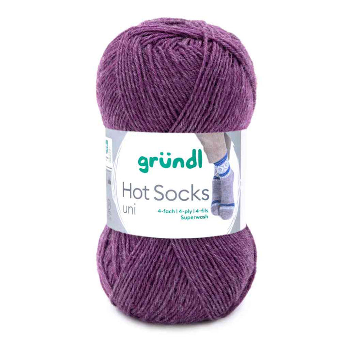 Gründl Hot Socks uni 50 Sockenwolle, Farbe 60  hyazinth meliert – Schurwolle und Synthetik bei Lieblingsgarn