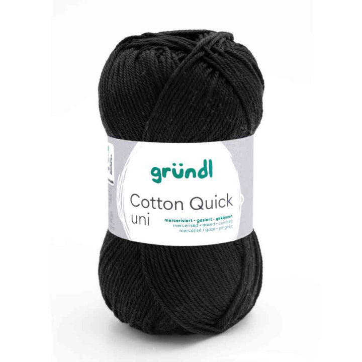 Gründl Cotton Quick Uni, Farbe 11  schwarz – Baumwolle bei Lieblingsgarn