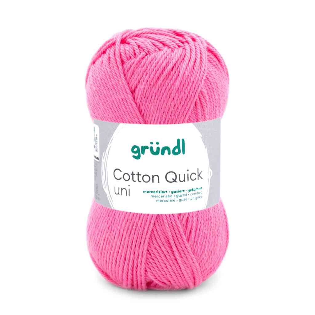 Gründl Cotton Quick Uni, Farbe 107  himbeere – Baumwolle bei Lieblingsgarn