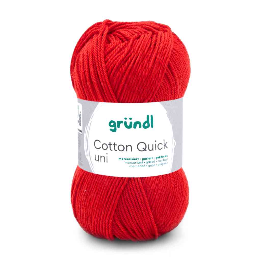 Gründl Cotton Quick Uni, Farbe 120  kirschrot – Baumwolle bei Lieblingsgarn