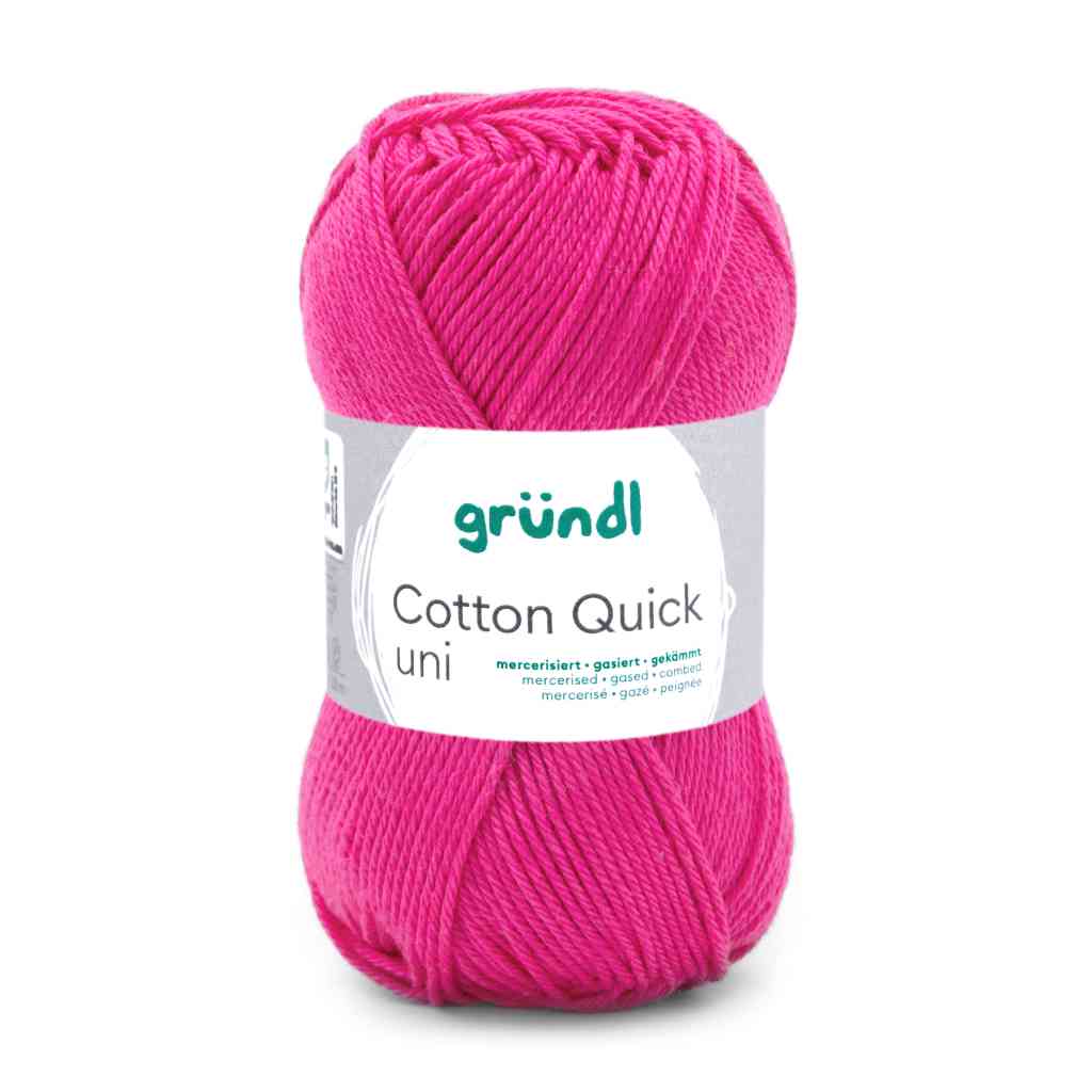 Gründl Cotton Quick Uni, Farbe 128  pink – Baumwolle bei Lieblingsgarn