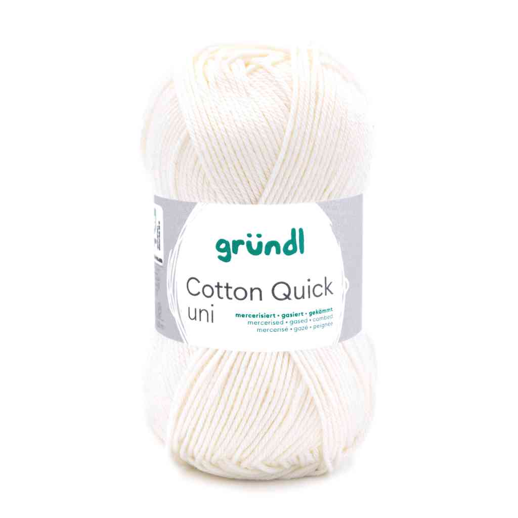 Gründl Cotton Quick Uni, Farbe 132  wollweiß – Baumwolle bei Lieblingsgarn