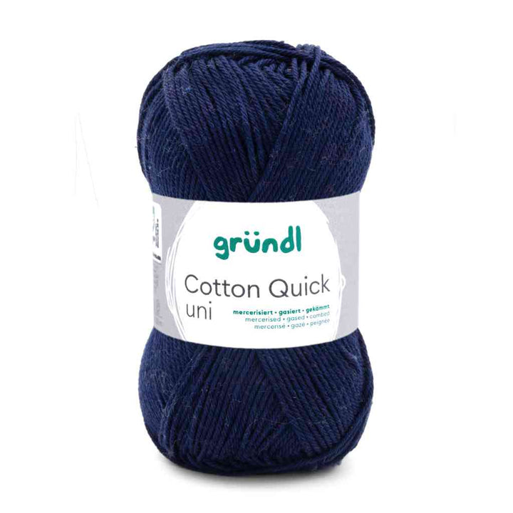 Gründl Cotton Quick Uni, Farbe 145  dunkelblau – Baumwolle bei Lieblingsgarn